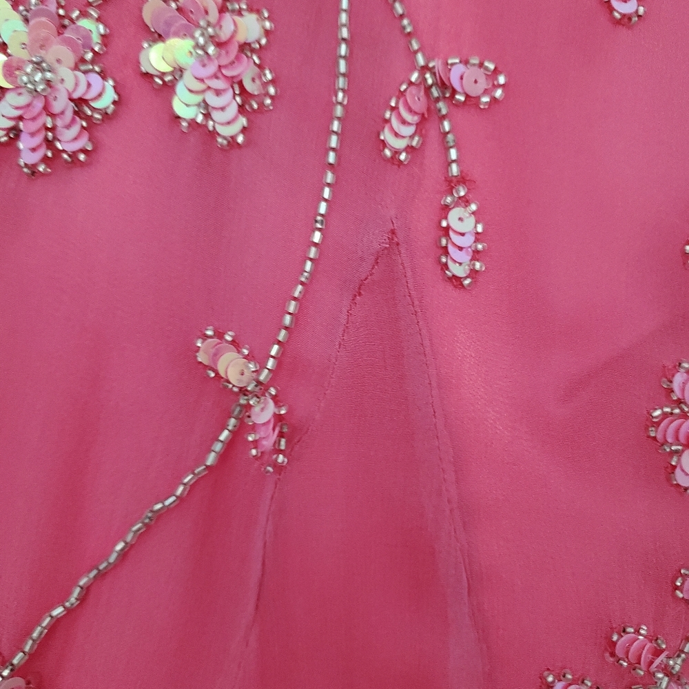 Sean Collection Pink Floral Iridescent Sequin Gown - Picture 5 of 9